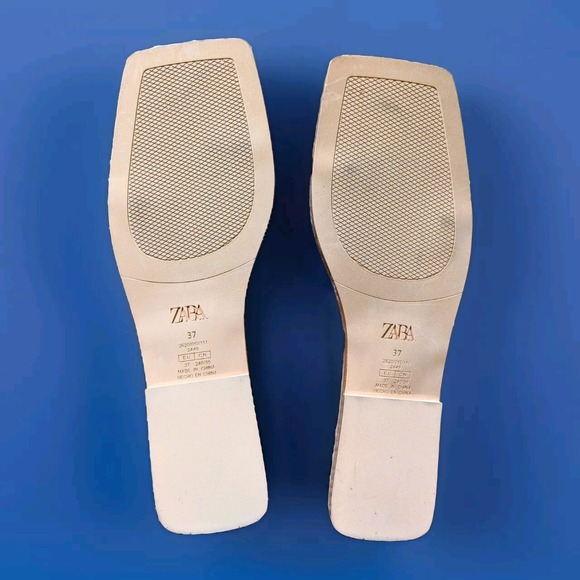 Zara Women's Sandals 6.5 Rhinestone Straps Airfit Foam Beachy Bling Resort Cute - Picture 5 of 5